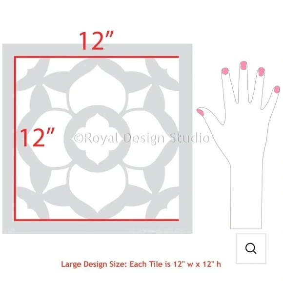 Royal Design Studio Stencils - Duomo Tile Large 12” x 12” new in package - Picture 2 of 8